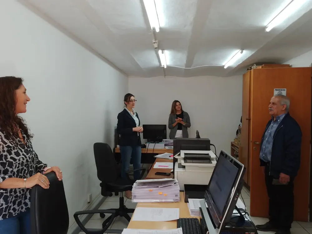 Ricardo Marino y empleados municipales