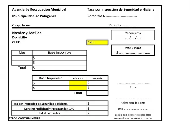 formulario seguridad higiene