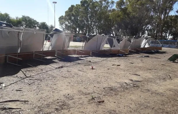 feria comunitaria destrozos viento