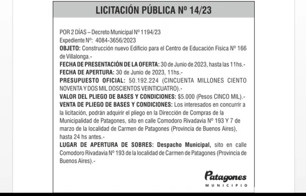 licitacion 14