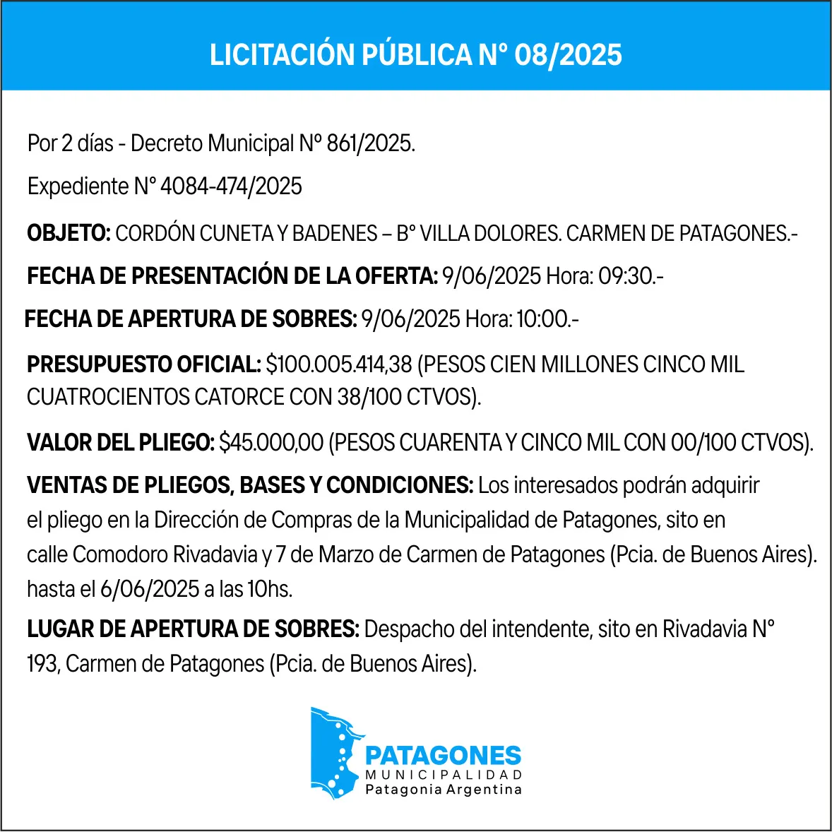 LICITACION 8, 2025