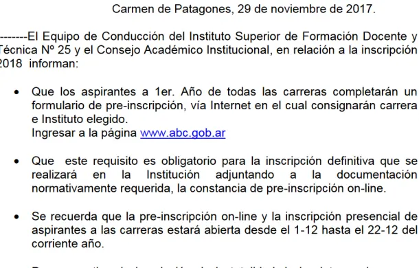 informacion ifdt25 inscripciones