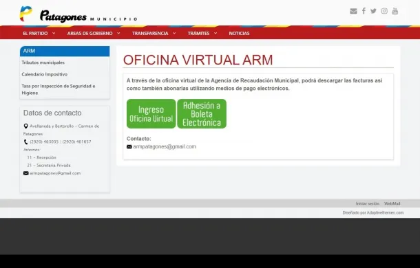 pagina web agencia de recaudacion municipal municipalidad