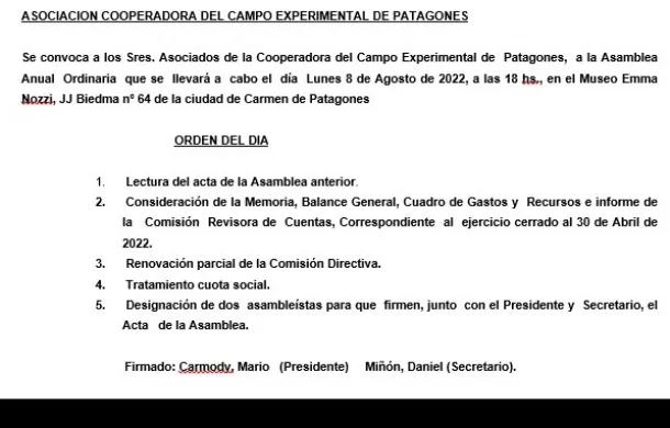campo experimental asamblea