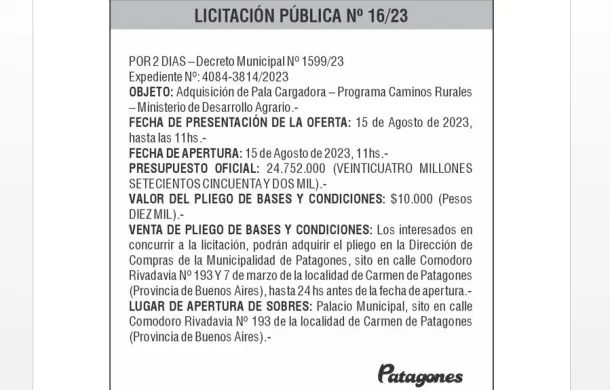 licitacion 16