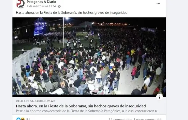 fiesta de la soberania inseguridad reacciones patagones a diario