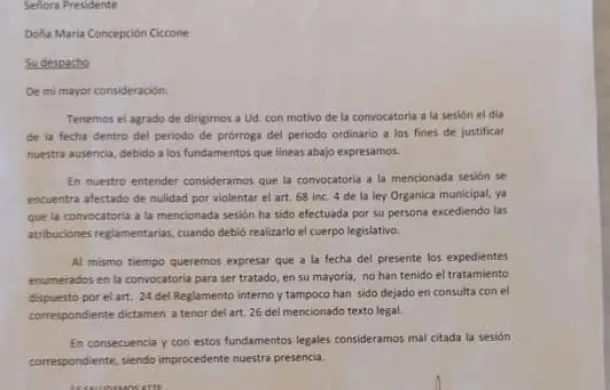 nota concejales ausencia