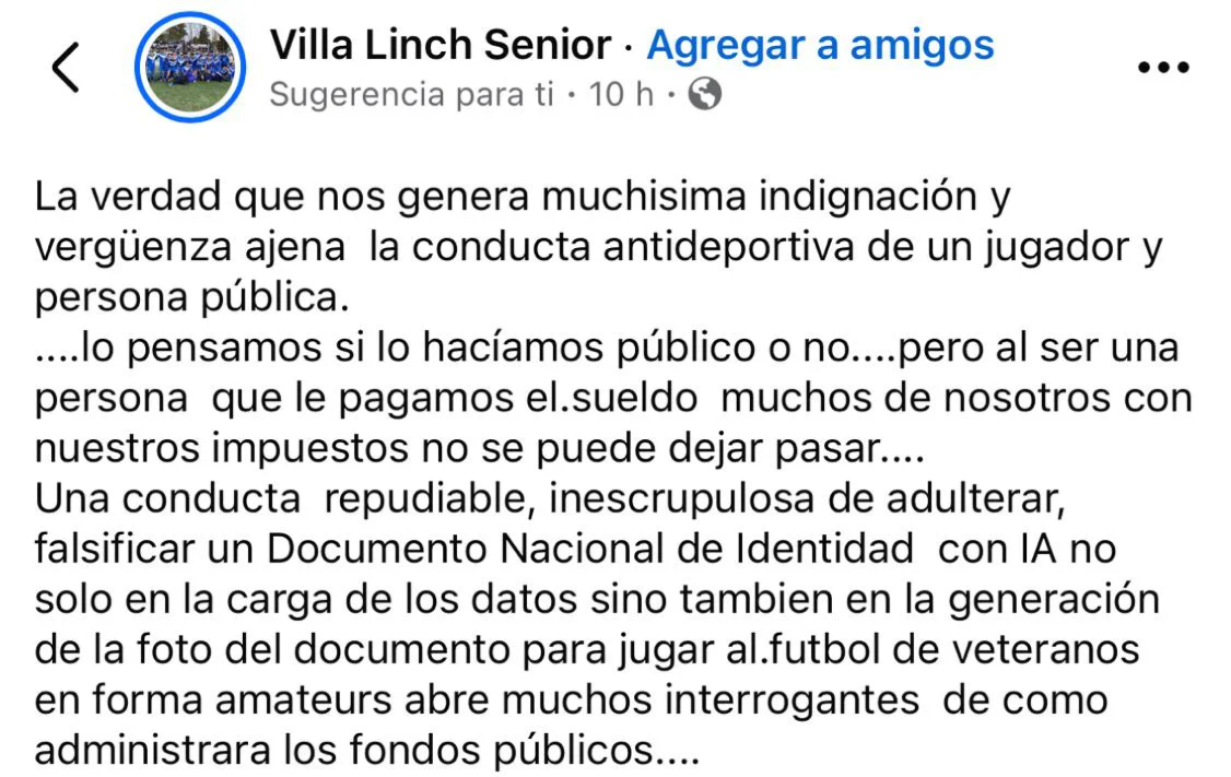 villa linch lynchdenuncia futbol franco balcarce