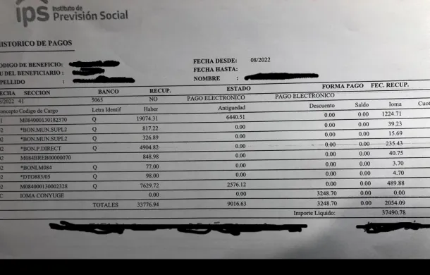 recibo sueldo municipales jubilados