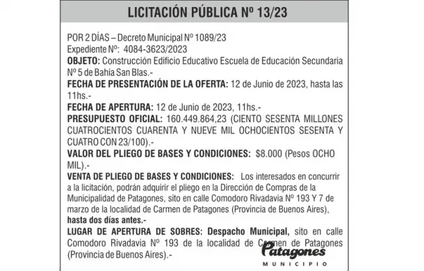 licitacion 13