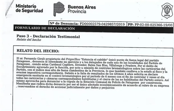 fernando giralt denuncia san blas frigorífico jose luis zara