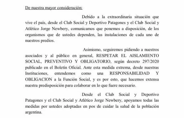clubes jorge newbery deportivo patagones